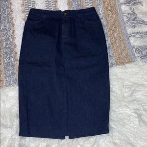 Ralph Lauren Dark Wash Denim Jean Pencil Skirt 2